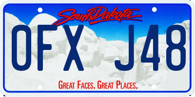 SD license plate 0FXJ48