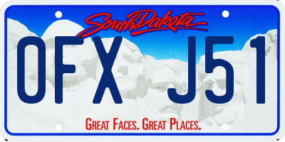 SD license plate 0FXJ51
