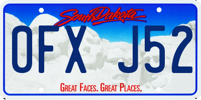 SD license plate 0FXJ52