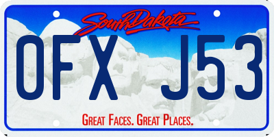 SD license plate 0FXJ53