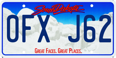 SD license plate 0FXJ62