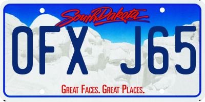 SD license plate 0FXJ65