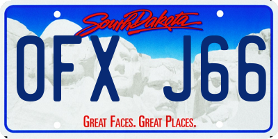 SD license plate 0FXJ66