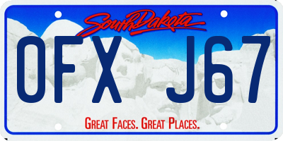SD license plate 0FXJ67