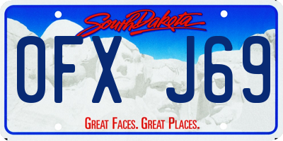 SD license plate 0FXJ69