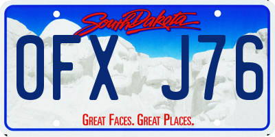 SD license plate 0FXJ76