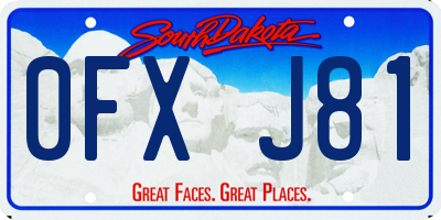 SD license plate 0FXJ81