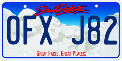 SD license plate 0FXJ82