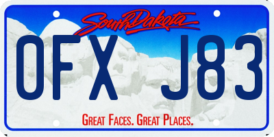 SD license plate 0FXJ83