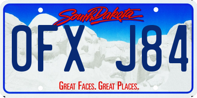 SD license plate 0FXJ84