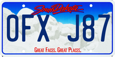 SD license plate 0FXJ87