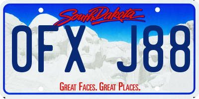 SD license plate 0FXJ88
