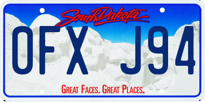 SD license plate 0FXJ94