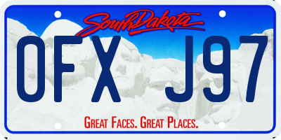 SD license plate 0FXJ97
