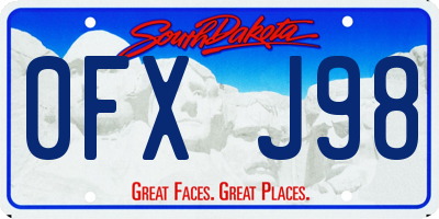 SD license plate 0FXJ98