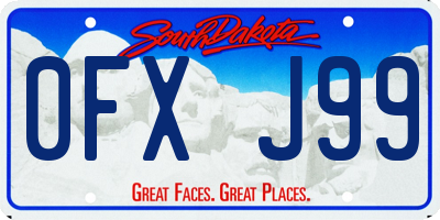 SD license plate 0FXJ99