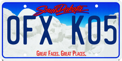 SD license plate 0FXK05