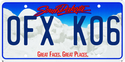 SD license plate 0FXK06