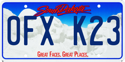 SD license plate 0FXK23