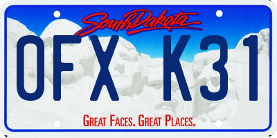 SD license plate 0FXK31
