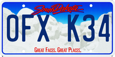 SD license plate 0FXK34
