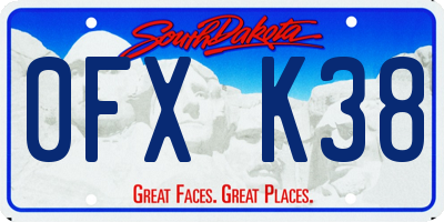 SD license plate 0FXK38