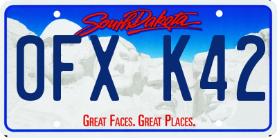 SD license plate 0FXK42
