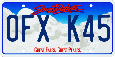 SD license plate 0FXK45