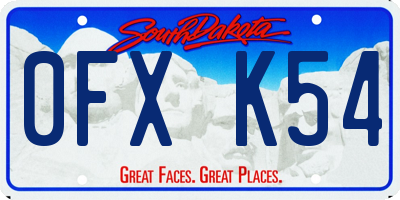 SD license plate 0FXK54
