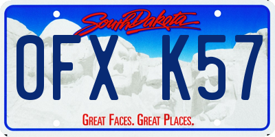 SD license plate 0FXK57