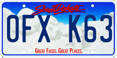 SD license plate 0FXK63