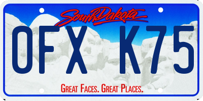 SD license plate 0FXK75