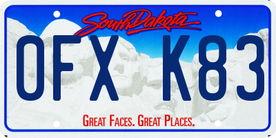 SD license plate 0FXK83