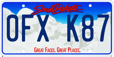 SD license plate 0FXK87