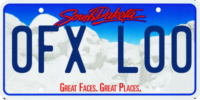 SD license plate 0FXL00