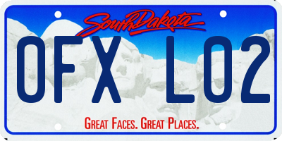 SD license plate 0FXL02