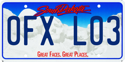 SD license plate 0FXL03