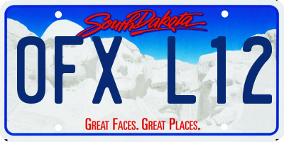SD license plate 0FXL12