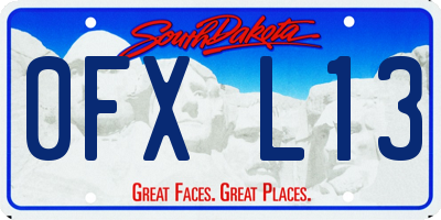 SD license plate 0FXL13