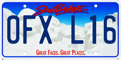 SD license plate 0FXL16