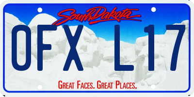 SD license plate 0FXL17