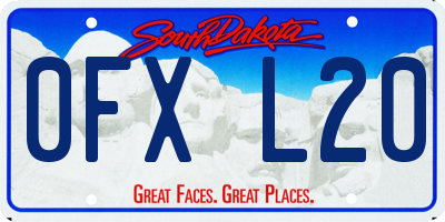 SD license plate 0FXL20