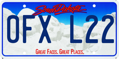 SD license plate 0FXL22