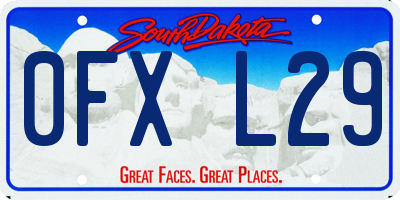 SD license plate 0FXL29