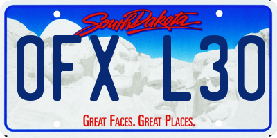 SD license plate 0FXL30