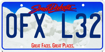 SD license plate 0FXL32