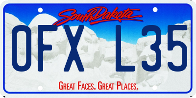 SD license plate 0FXL35