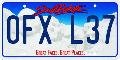 SD license plate 0FXL37