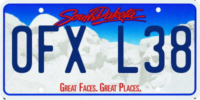 SD license plate 0FXL38