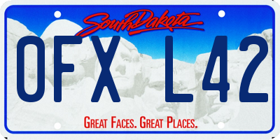 SD license plate 0FXL42